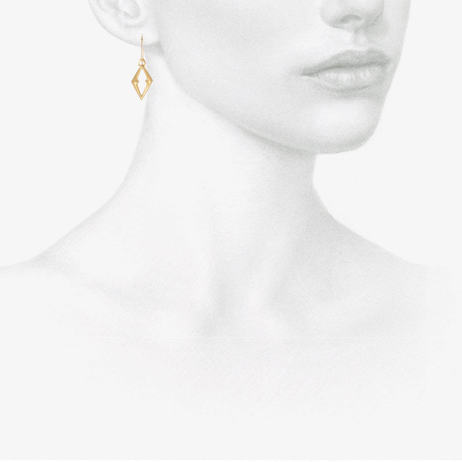 GABRIELLA KISS 18K SMALL CHISELED OPEN LINK EARRINGS