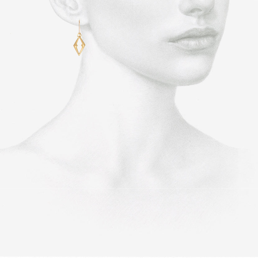 GABRIELLA KISS 18K SMALL CHISELED OPEN LINK EARRINGS