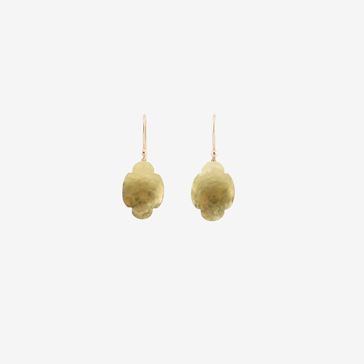 GABRIELLA KISS 18K SMALL OVAL HAMMERED SCALLOP EARRINGS