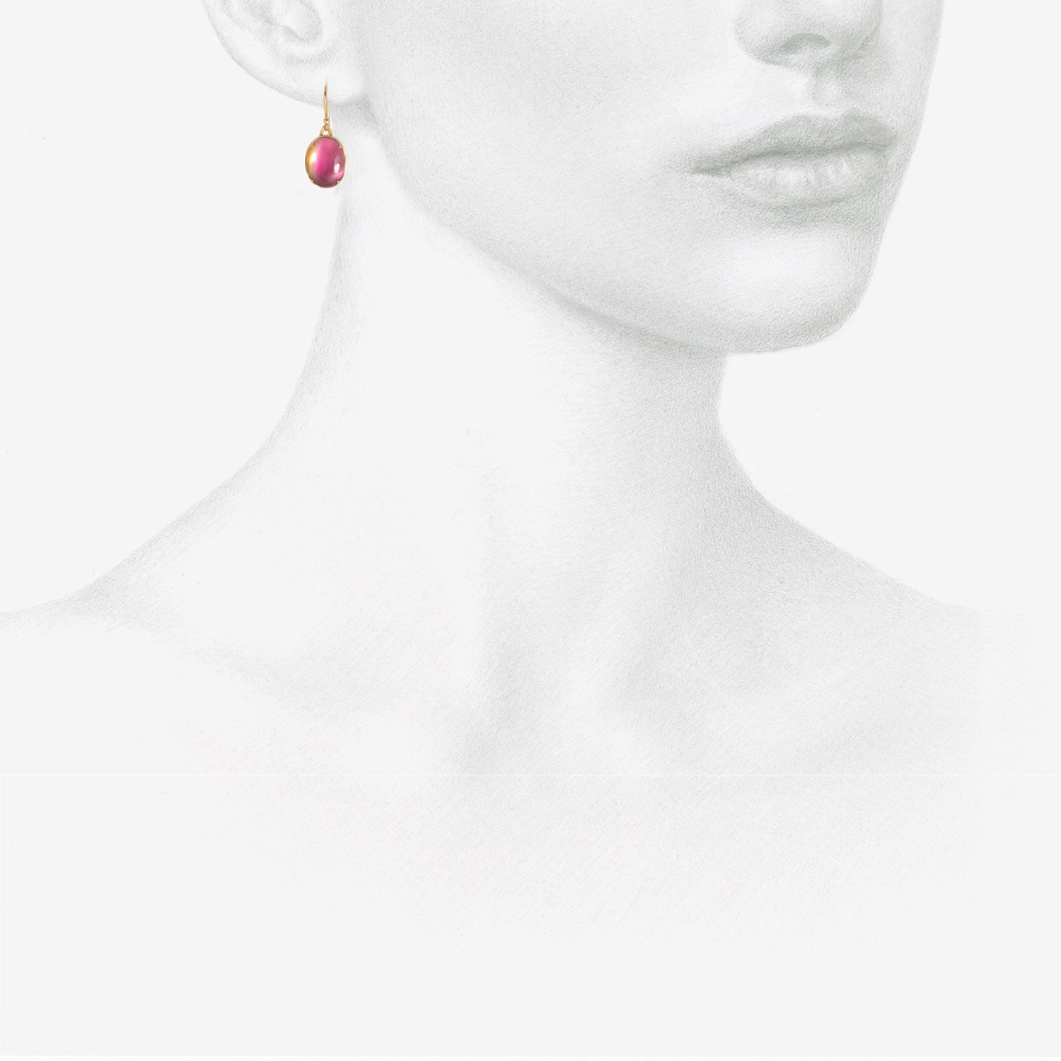 GABRIELLA KISS 18K & SMALL OVAL WATERMELON TOURMALINE EARRINGS, 7.01CT