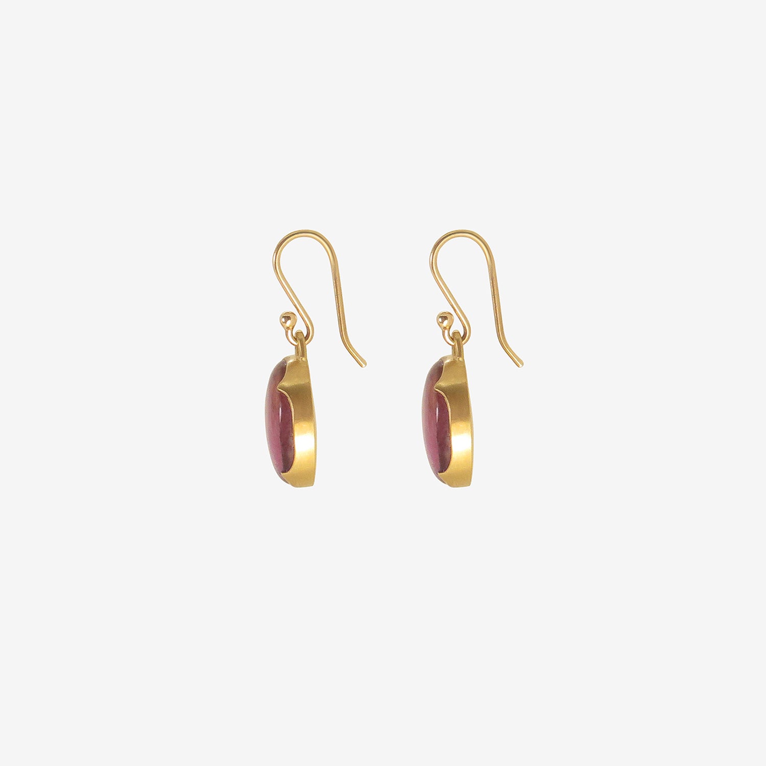 GABRIELLA KISS 18K & SMALL OVAL WATERMELON TOURMALINE EARRINGS, 7.01CT
