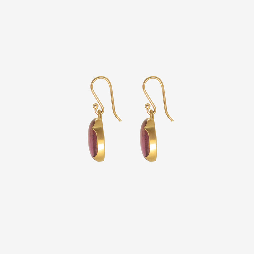 GABRIELLA KISS 18K & SMALL OVAL WATERMELON TOURMALINE EARRINGS, 7.01CT