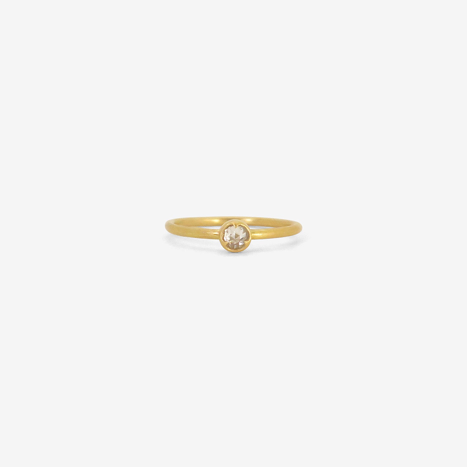 GABRIELLA KISS 18K & SMALL ROUND WHITE DIAMOND RING, .17CT