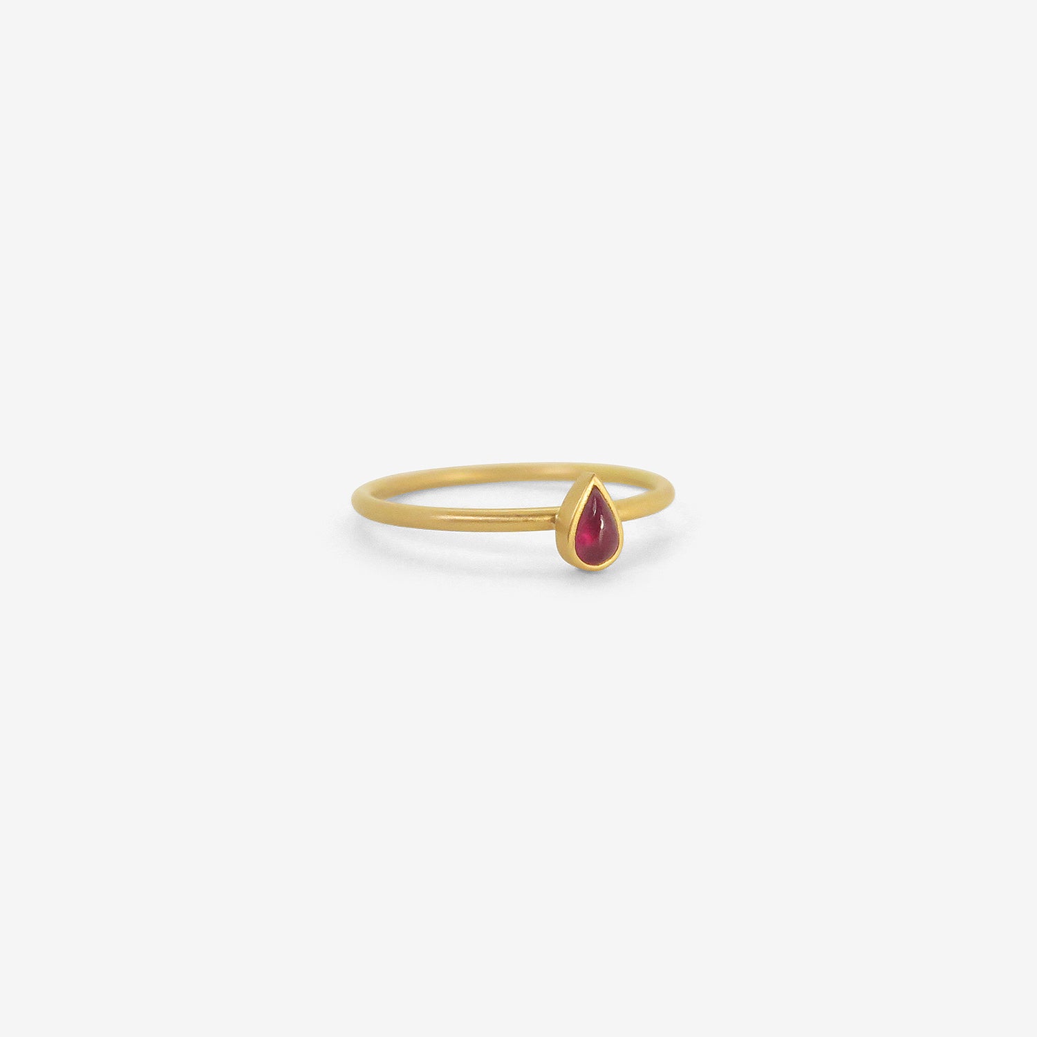GABRIELLA KISS 18K & TINY PEAR-SHAPED RUBY RING, .2CT