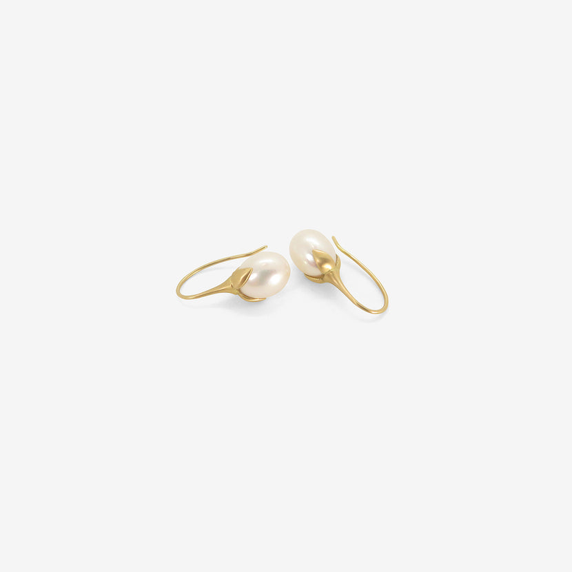 GABRIELLA KISS 14K & WHITE FRESHWATER PEARL EGGPLANT EARRINGS