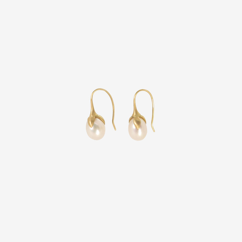 GABRIELLA KISS 14K & WHITE FRESHWATER PEARL EGGPLANT EARRINGS