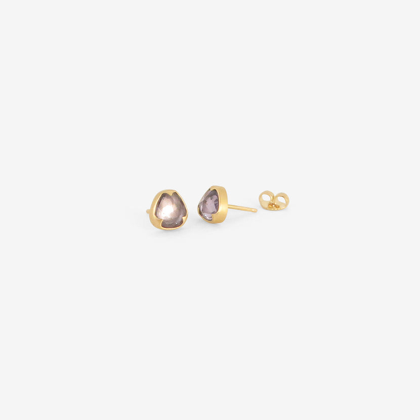 GABRIELLA KISS 18K & WONKY MAUVE SAPPHIRE STUDS