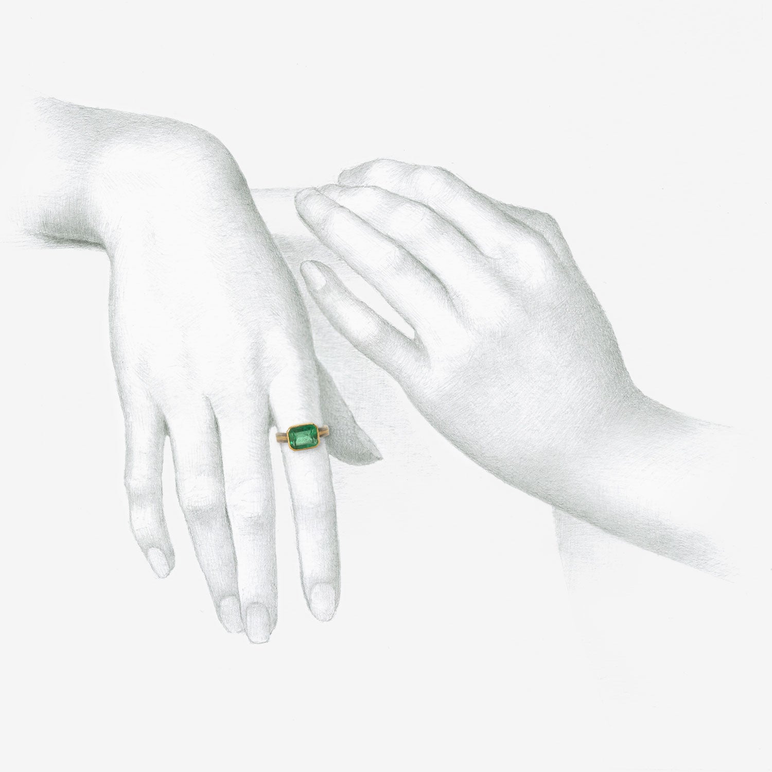JUDY GEIB 22K & SILVER GORGEOUS COLOMBIAN EMERALD RING, 3.43CT