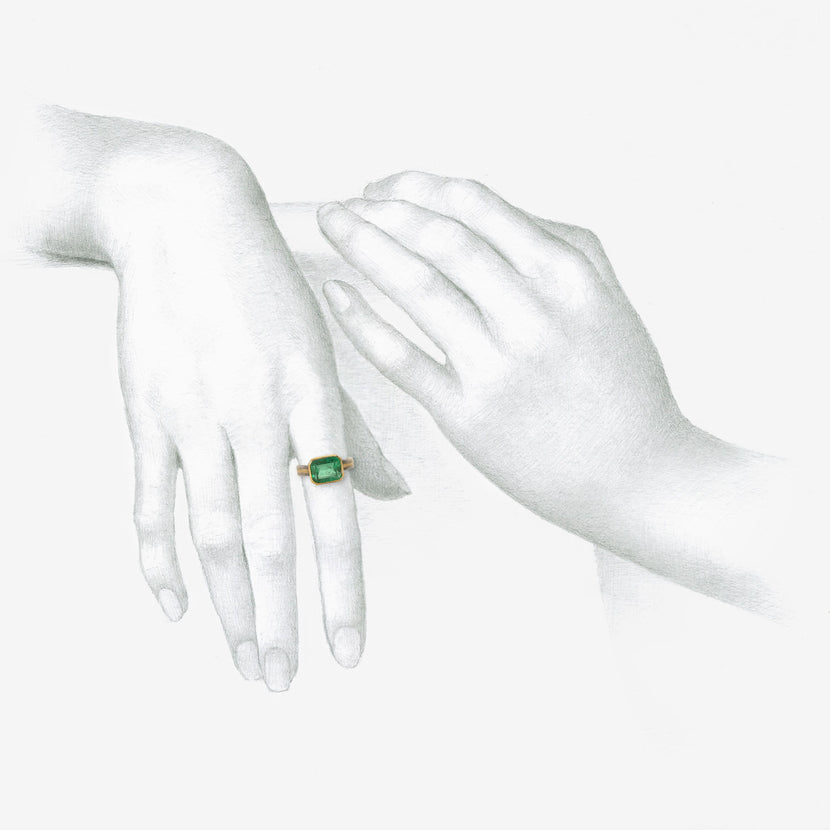 JUDY GEIB 22K & SILVER GORGEOUS COLOMBIAN EMERALD RING, 3.43CT