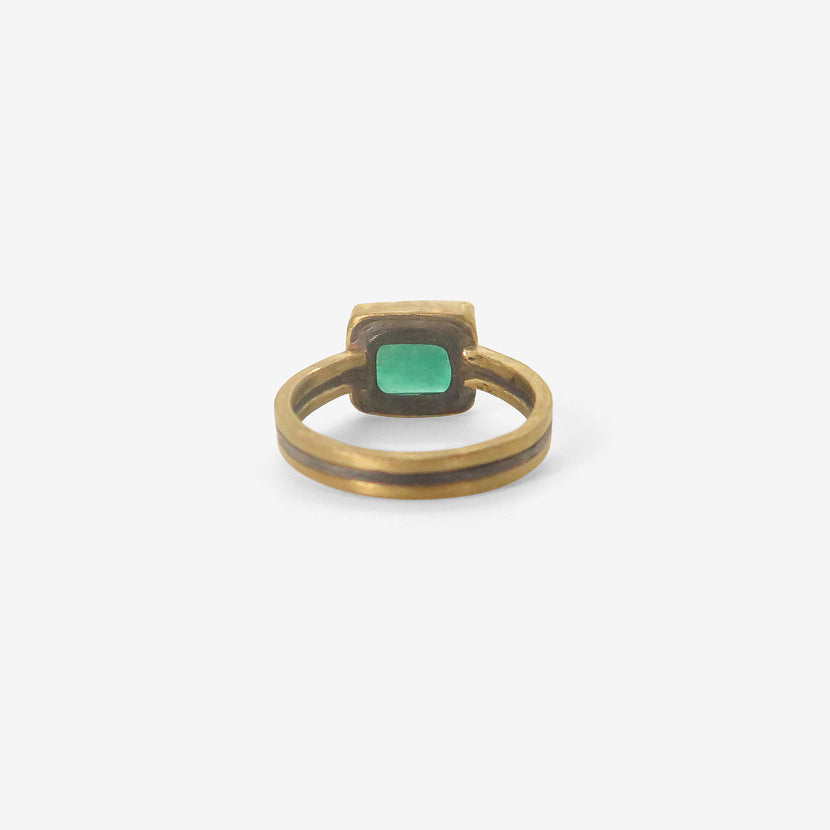 JUDY GEIB 22K & SILVER GORGEOUS DARK GREEN COLOMBIAN EMERALD RING, 1.97CT