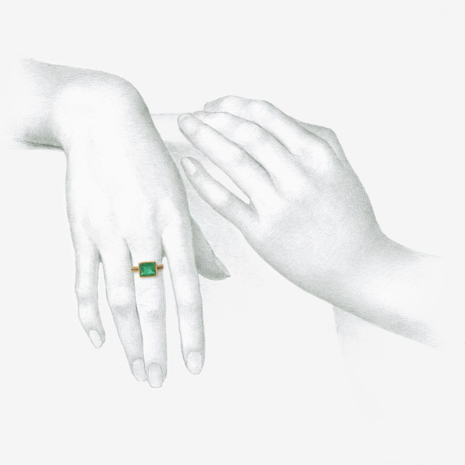 JUDY GEIB 22K & SILVER GORGEOUS DARK GREEN COLOMBIAN EMERALD RING, 1.97CT