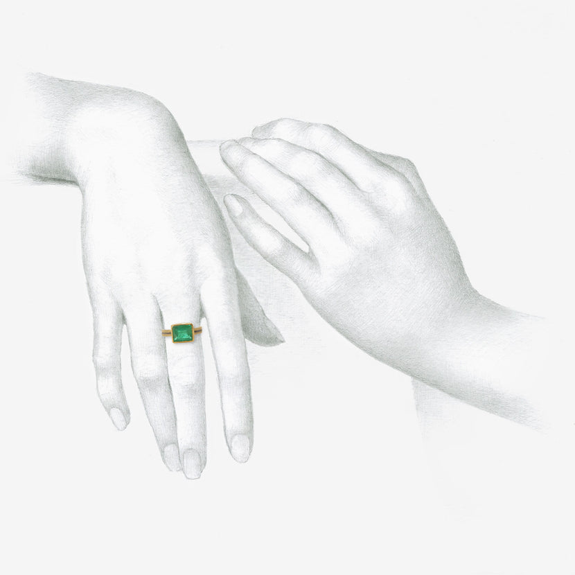JUDY GEIB 22K & SILVER GORGEOUS DARK GREEN COLOMBIAN EMERALD RING, 1.97CT