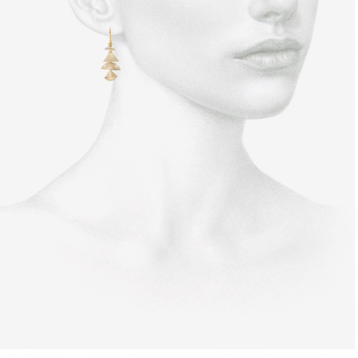 JUDY GEIB STERLING SILVER SMALL 4-TIERED NEO-GEO EARRINGS