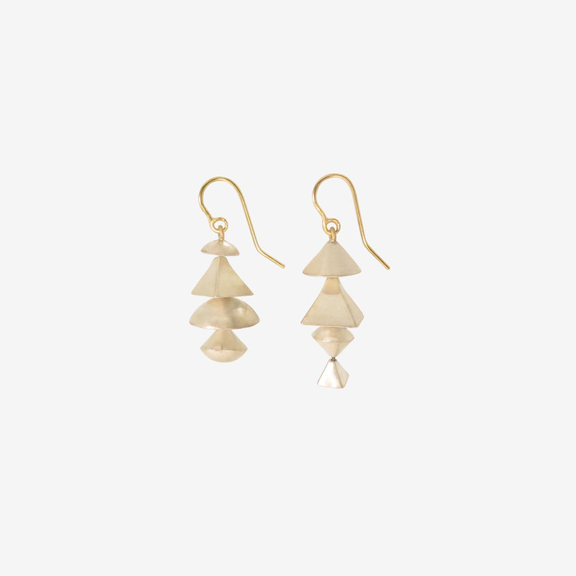 JUDY GEIB STERLING SILVER SMALL 4-TIERED NEO-GEO EARRINGS