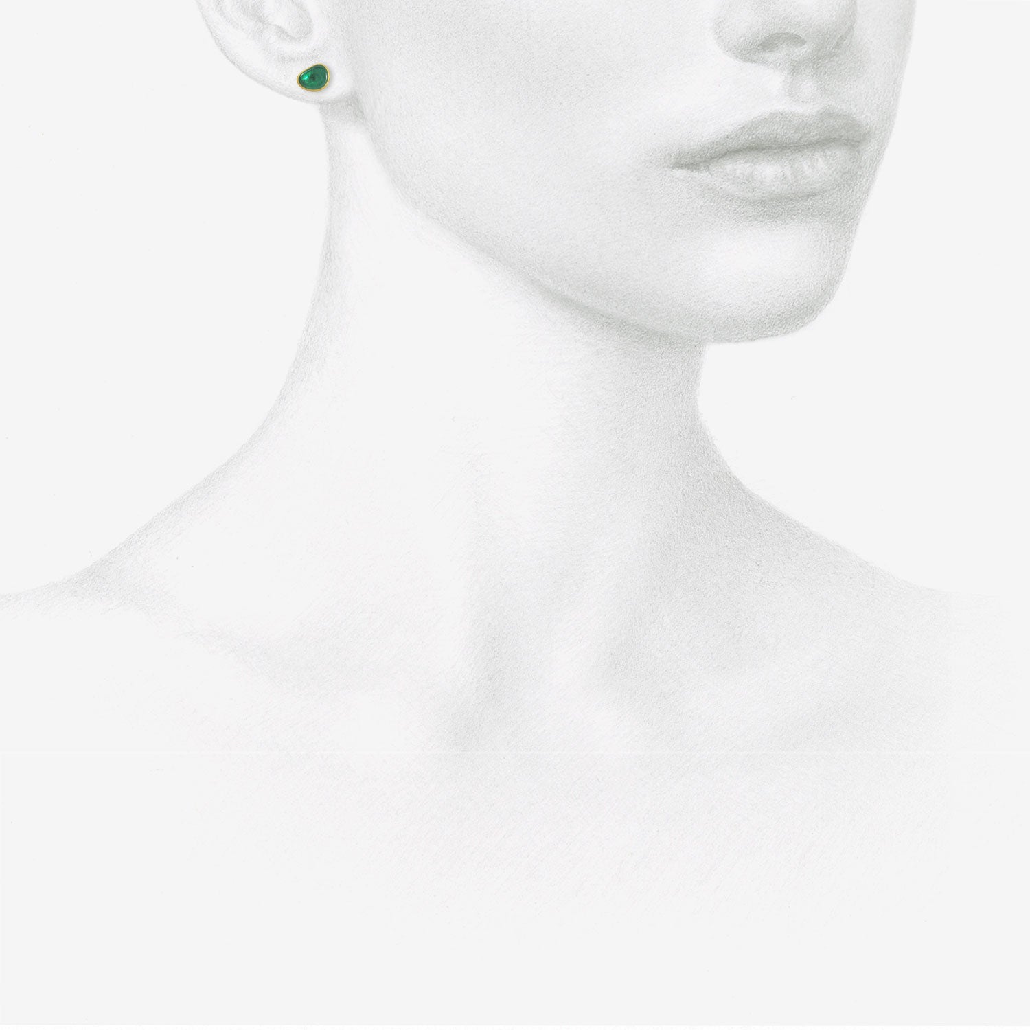 LOLA BROOKS 22K & COLOMBIAN EMERALD PEBBLE STUDS, 3.06CT