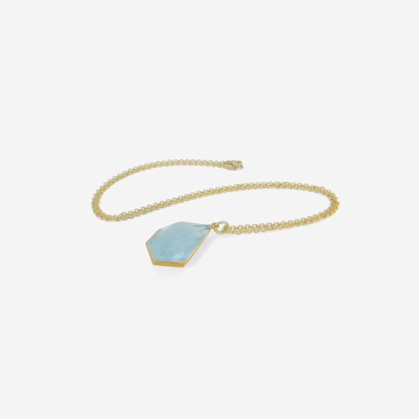LOLA BROOKS 18K & AQUAMARINE CHUNK PENDANT, 26.42CT