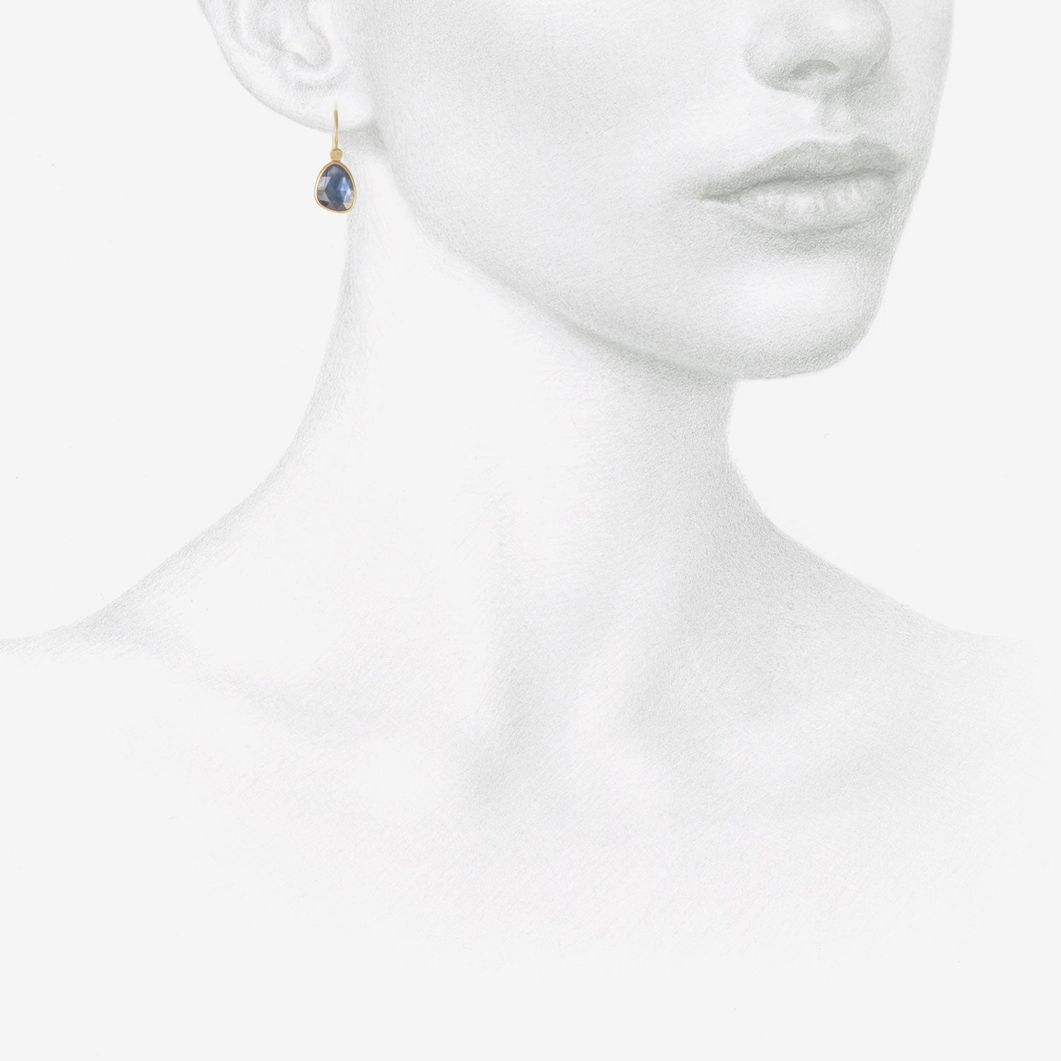 LOLA BROOKS 18K & BLUE SAPPHIRE PEBBLE EARRINGS, 3.67CT
