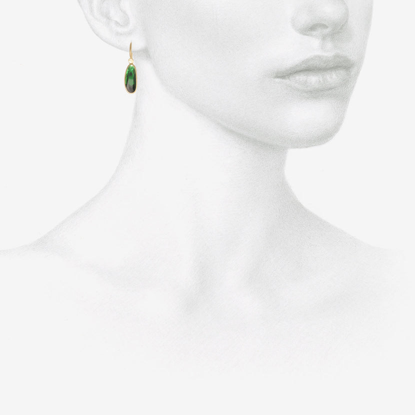 LOLA BROOKS 18K & CHROME TOURMALINE SEQUIN PEBBLE EARRINGS, 2.64CT