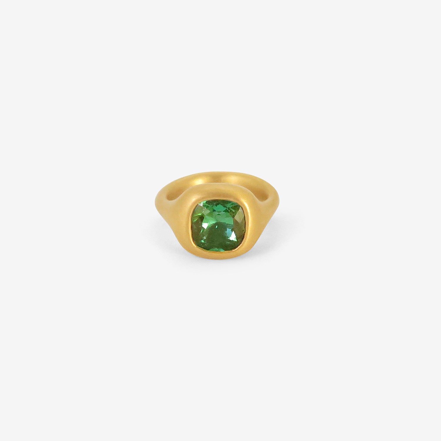 LOLA BROOKS 22K & CUSHION-CUT BLUE GREEN TOURMALINE CAST RING, 2.88CT