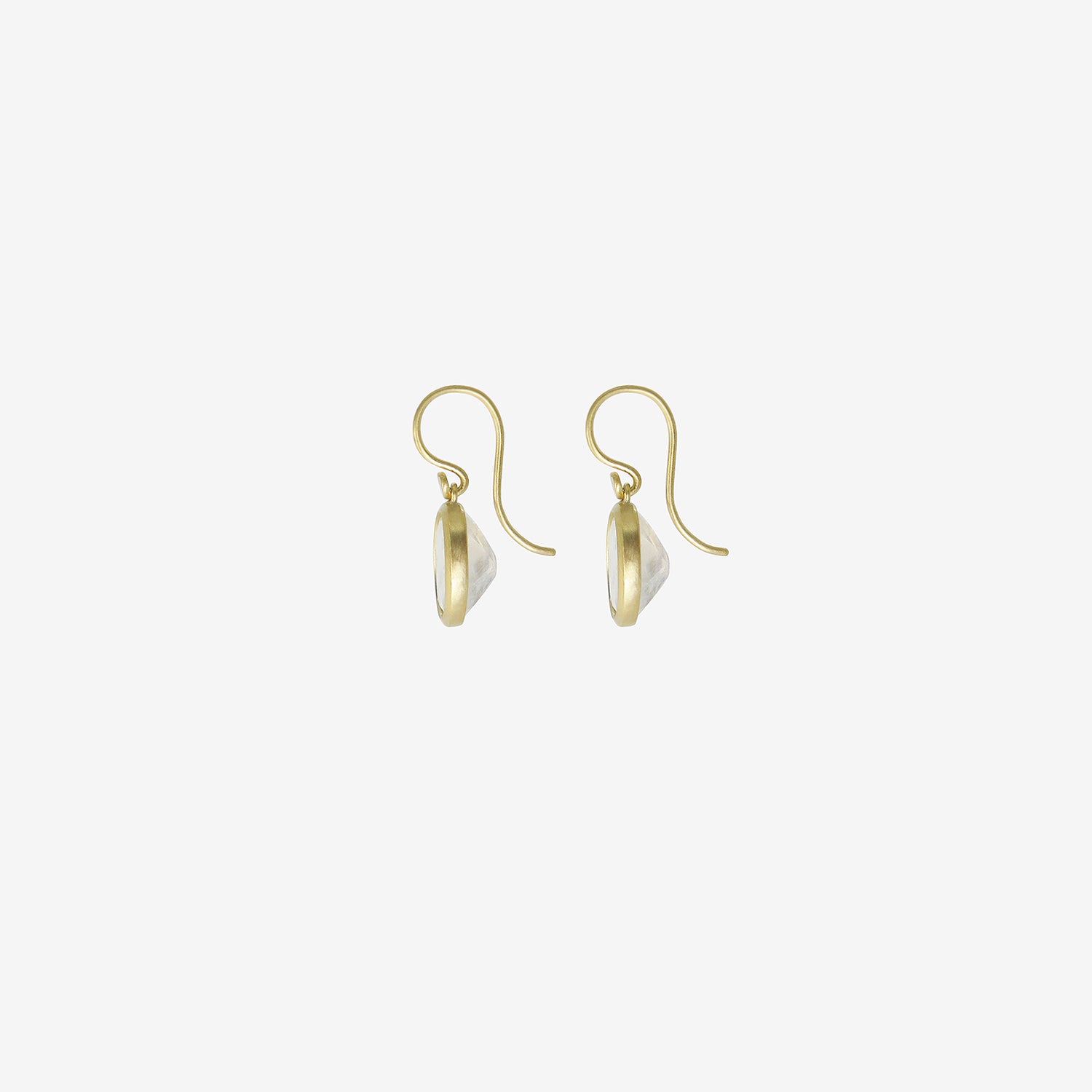 LOLA BROOKS 18K & SMALL OVAL MOONSTONE DROP EARRINGS, 6.74CT