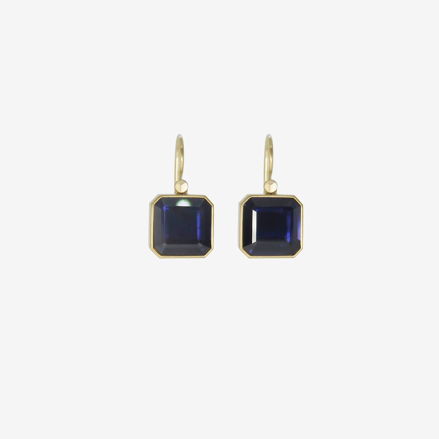 LOLA BROOKS 18K & DEEP INDIGO IOLITE CUBE DROP EARRINGS, 8.49CT