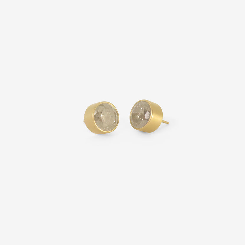 LOLA BROOKS 18K & GIANT GREY DIAMOND STUDS, 7.46CT