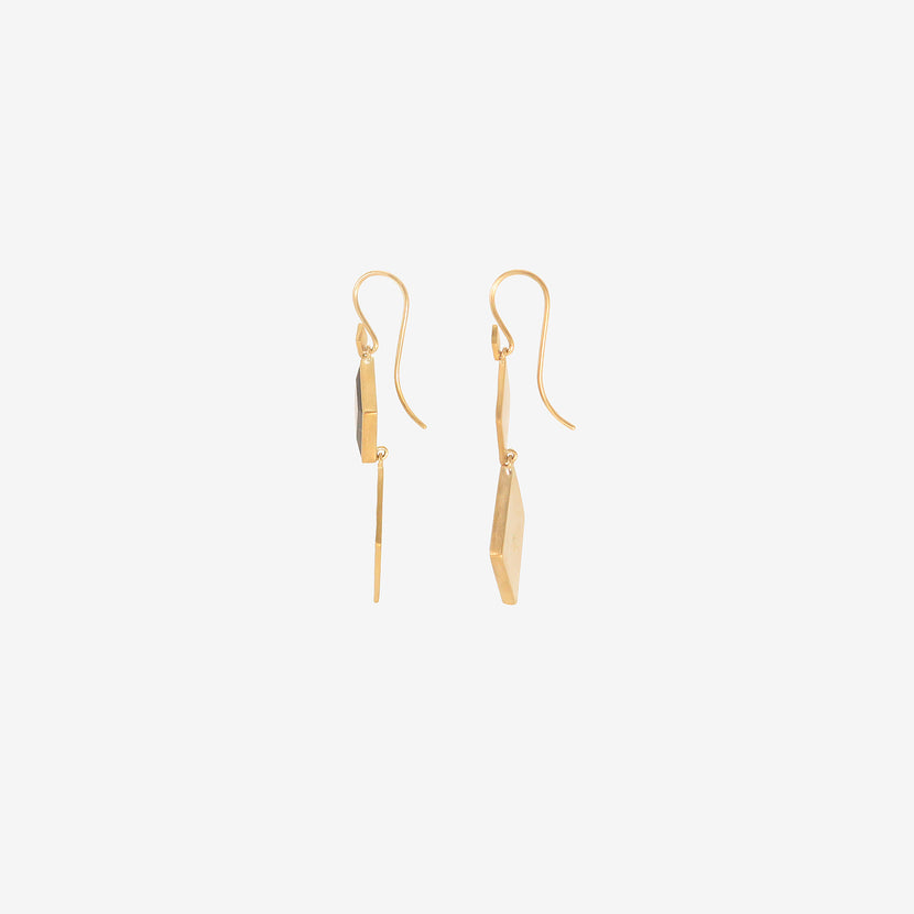 LOLA BROOKS 22K & HARLEQUIN GREEN TOURMALINE KLIMT DOUBLE DROP EARRINGS, 6.48CT