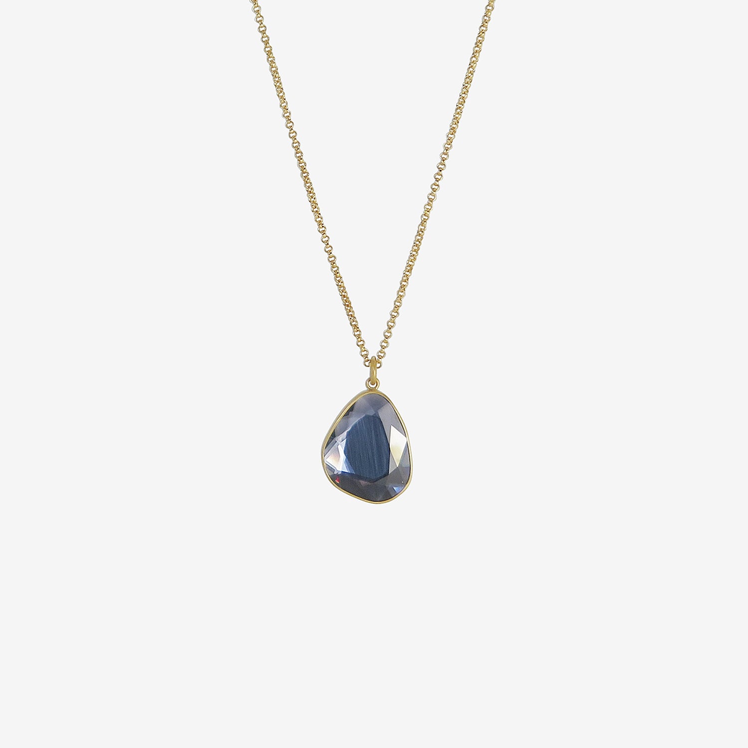 LOLA BROOKS 18K & LARGE FINE BLUE SPINEL SEQUIN PENDANT, 11.52CT