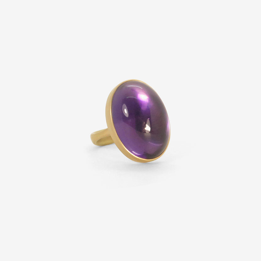LOLA BROOKS 18K & LARGE OVAL AMETHYST RING, 27.25CT