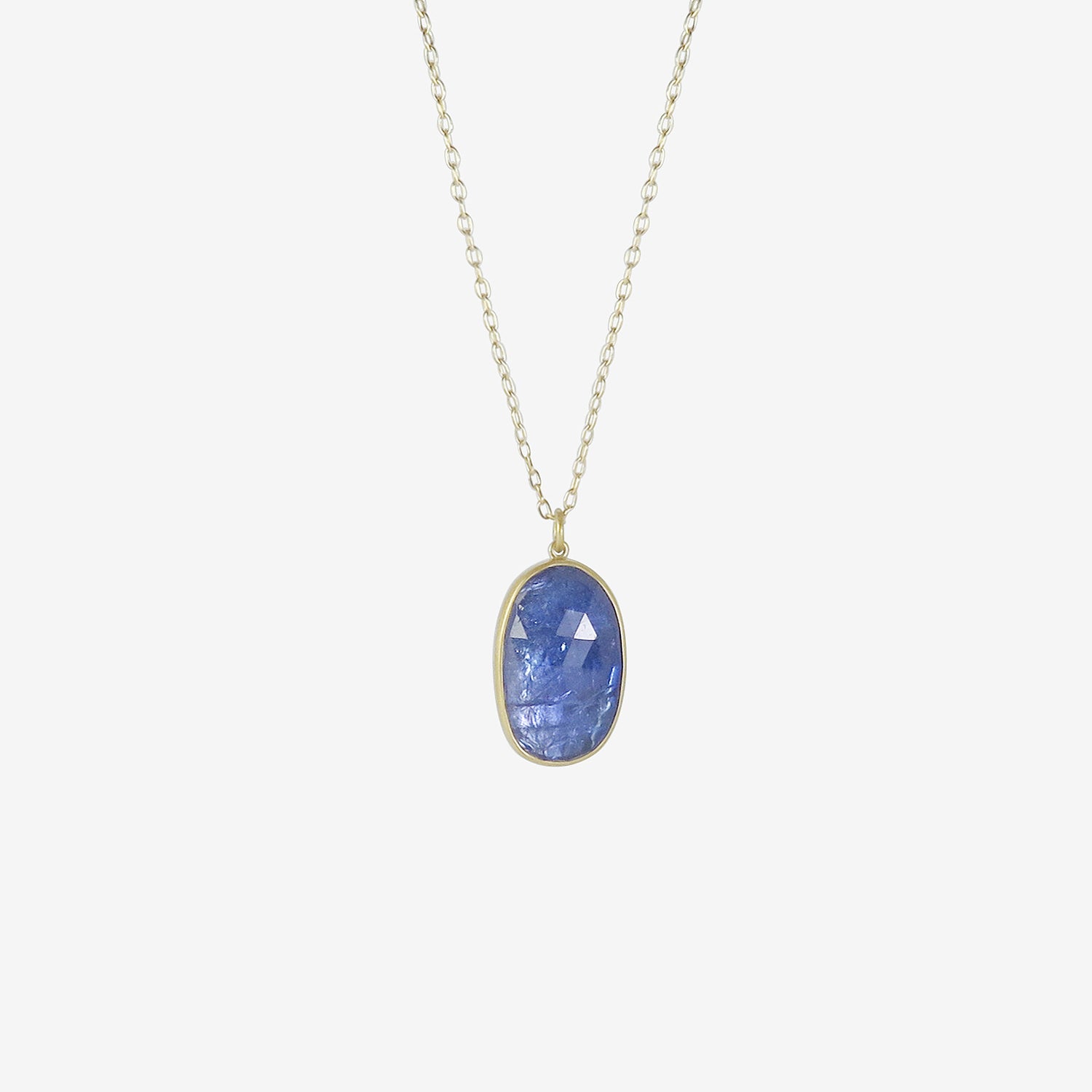 LOLA BROOKS 18K & OVAL ROSE-CUT TANZANITE PENDANT, 19.73CT