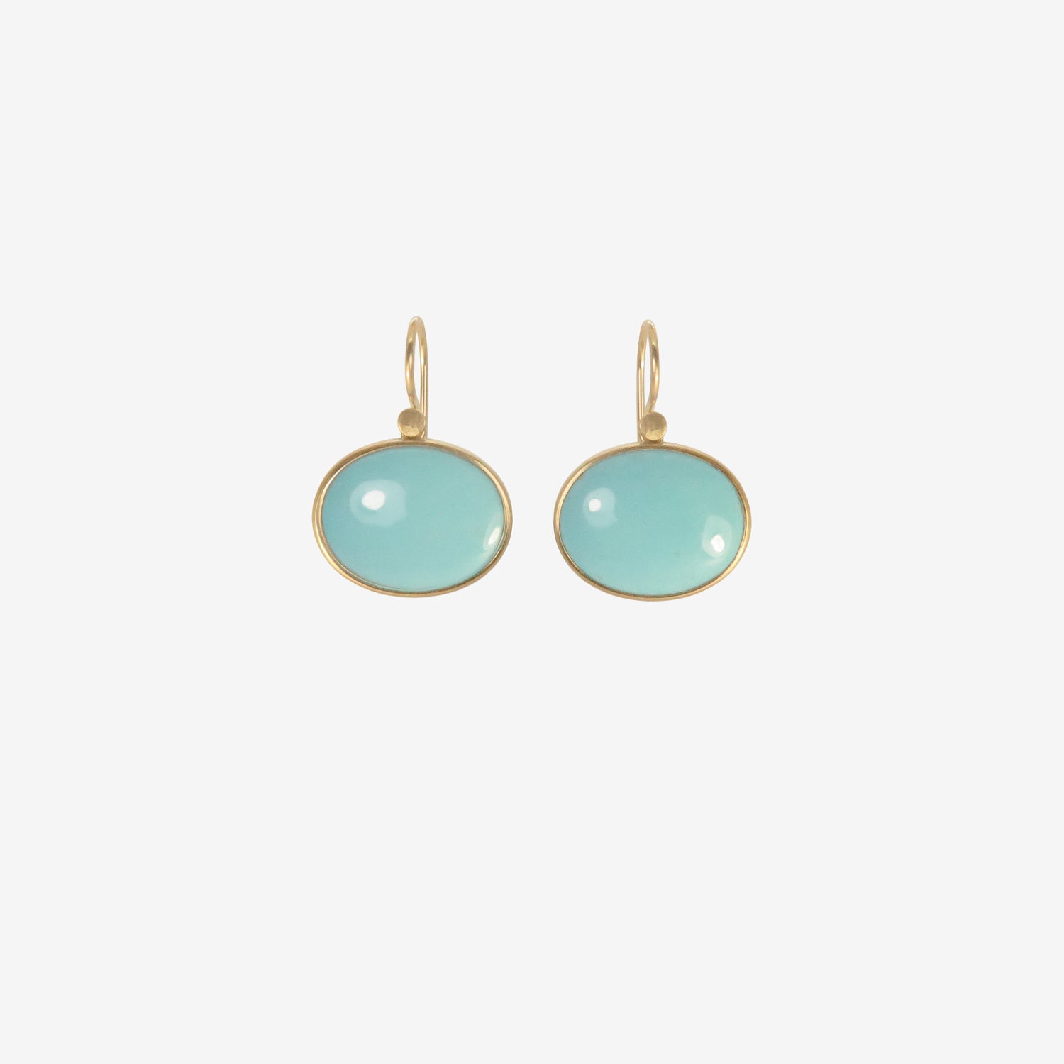 LOLA BROOKS 18K & OVAL SLEEPING BEAUTY TURQUOISE EARRINGS, 12.19CT
