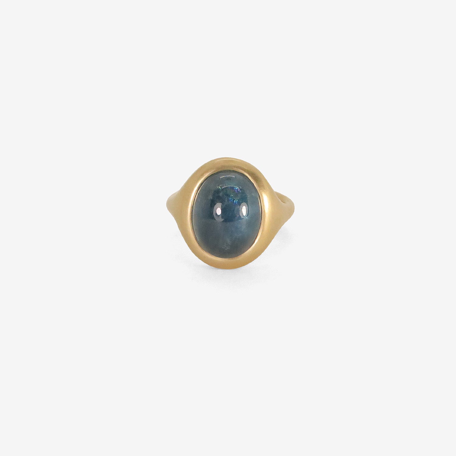 LOLA BROOKS 18K & OVAL BLUE TOURMALINE CAST RING, 6.88CT