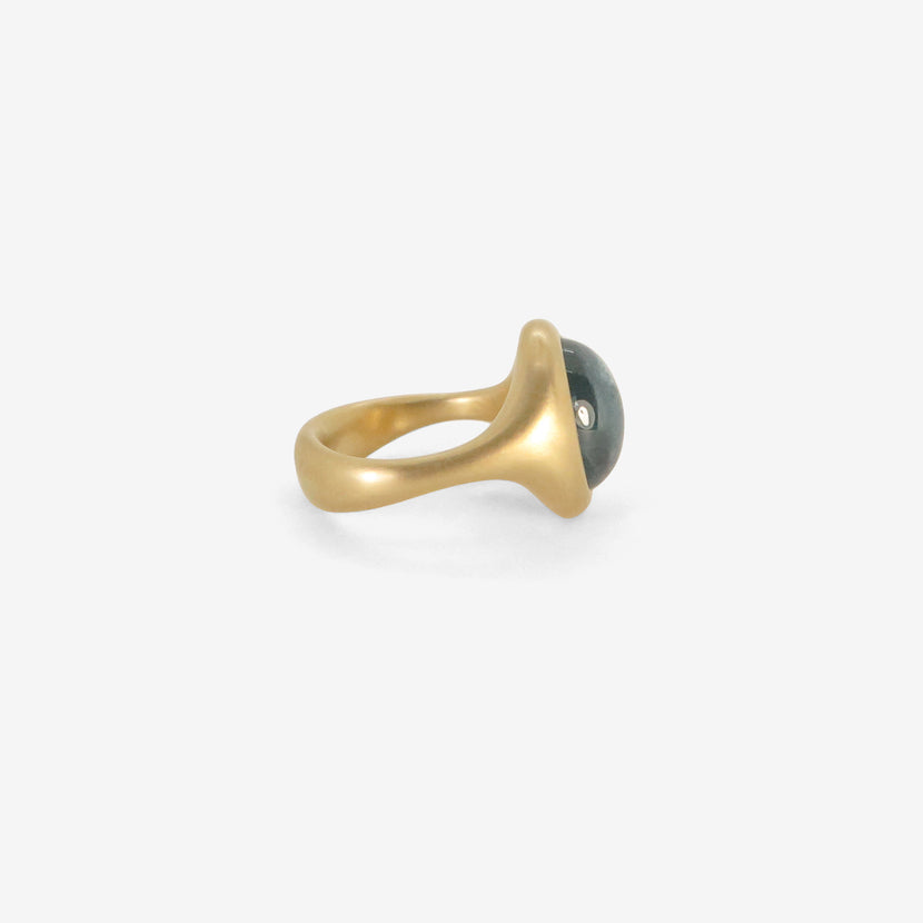 LOLA BROOKS 18K & OVAL BLUE TOURMALINE CAST RING, 6.88CT