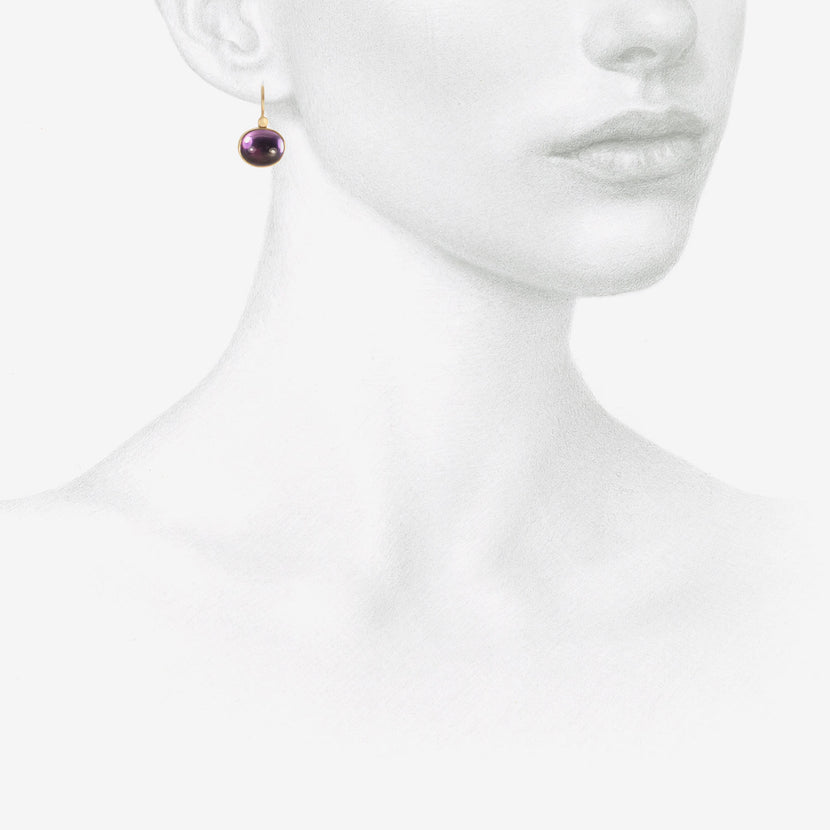 LOLA BROOKS 18K & OVAL AMETHYST EARRINGS, 9.57CT