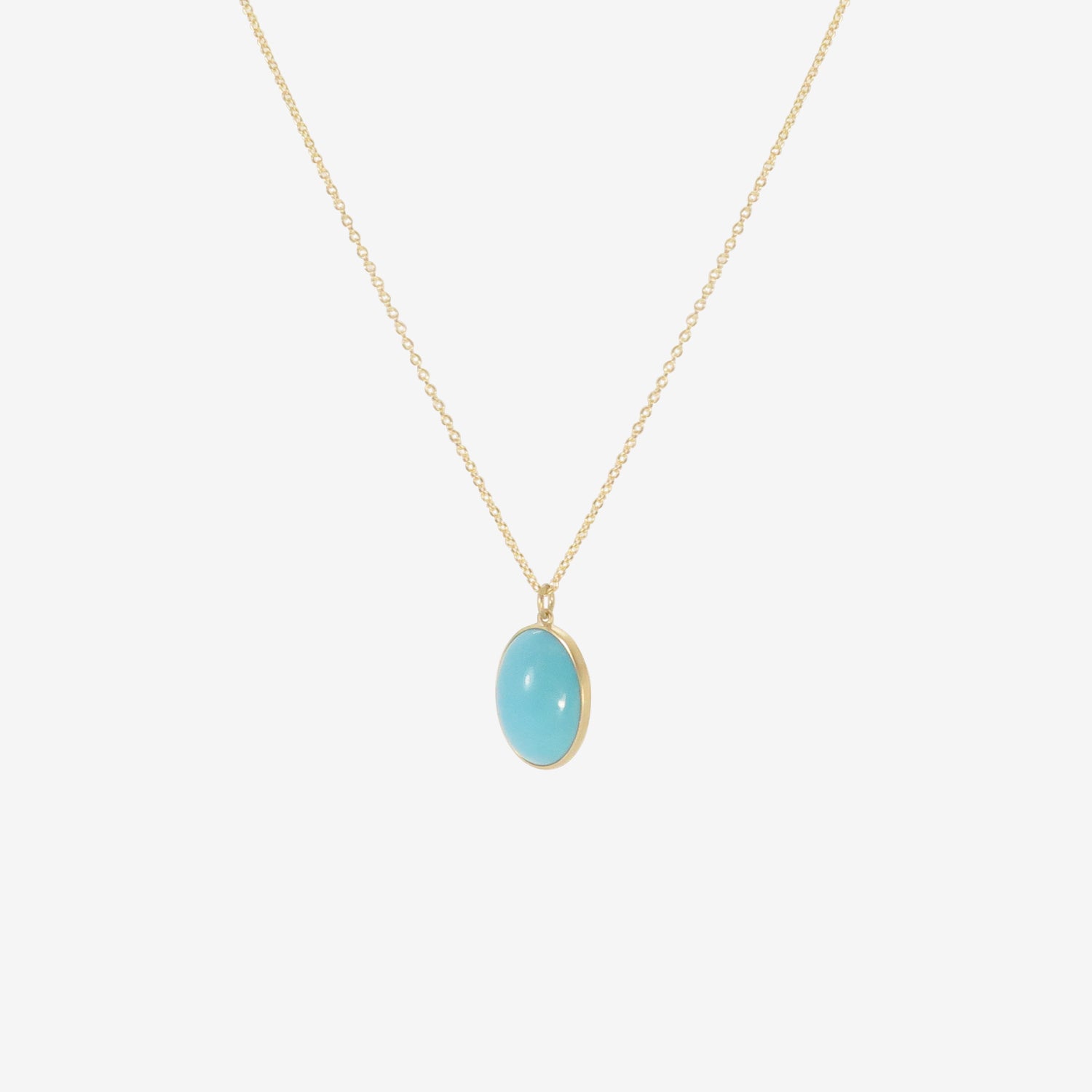 LOLA BROOKS 18K & OVAL SLEEPING BEAUTY TURQUOISE NECKLACE, 9.92CT