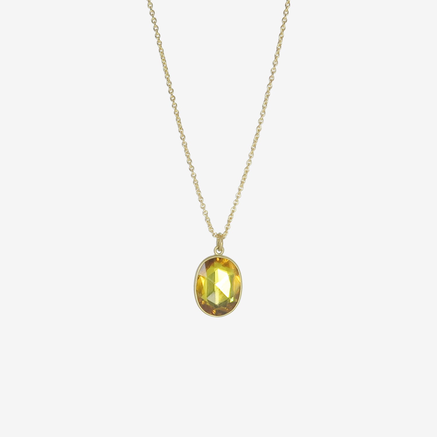 LOLA BROOKS 18K & OVAL YELLOW SAPPHIRE PENDANT, 7.34CT