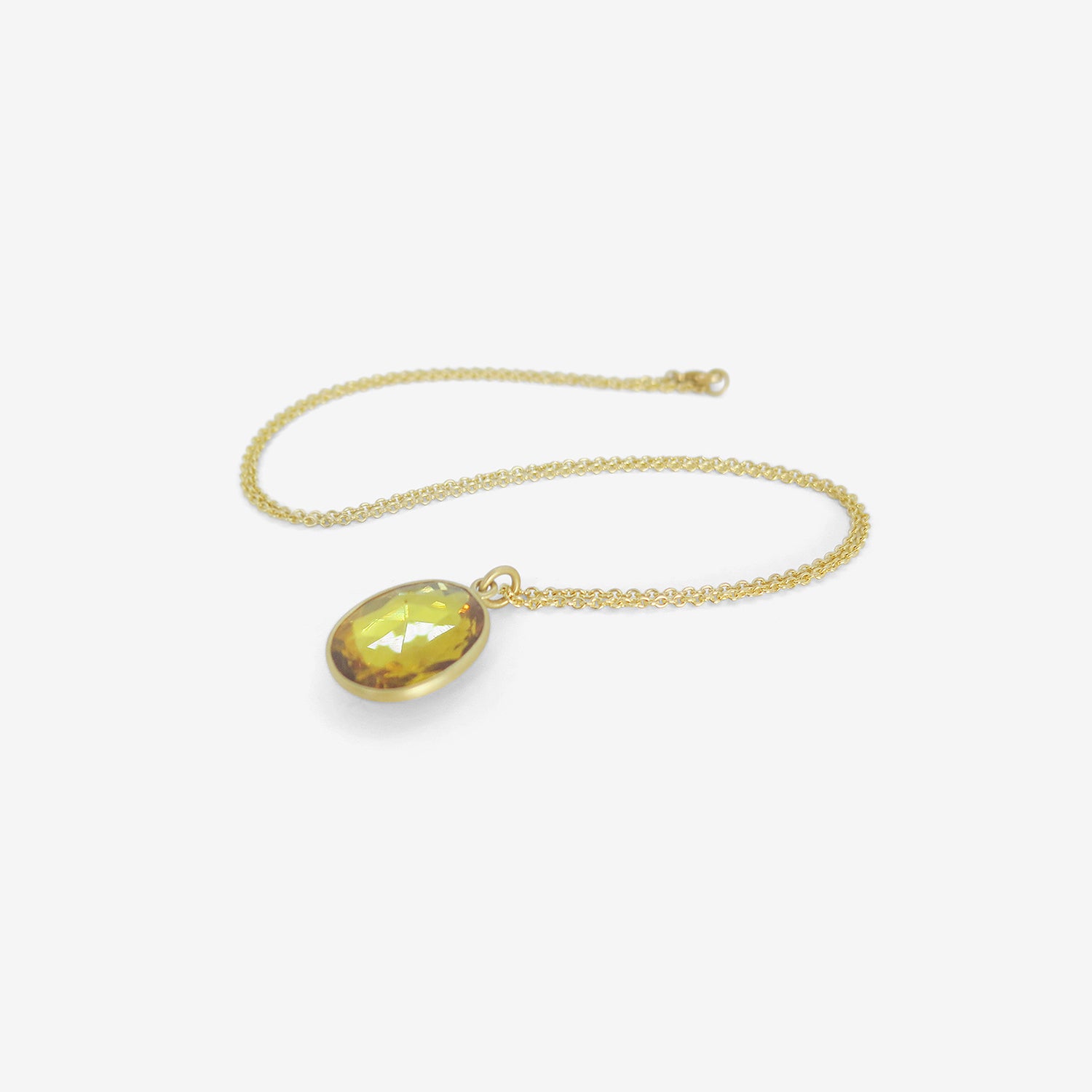 LOLA BROOKS 18K & OVAL YELLOW SAPPHIRE PENDANT, 7.34CT