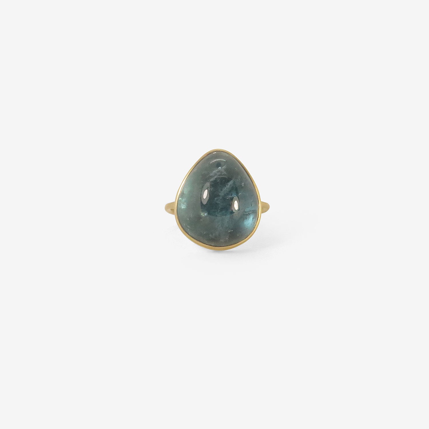 LOLA BROOKS 18K & PEAR-ISH BLUE TOURMALINE RING, 18.03CT