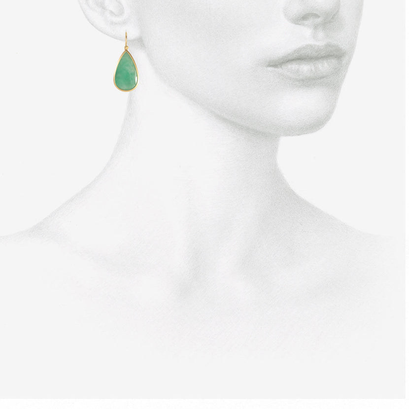 LOLA BROOKS 18K & PEAR-SHAPED BRAZILIAN EMERALD DROP EARRINGS, 22.94CT