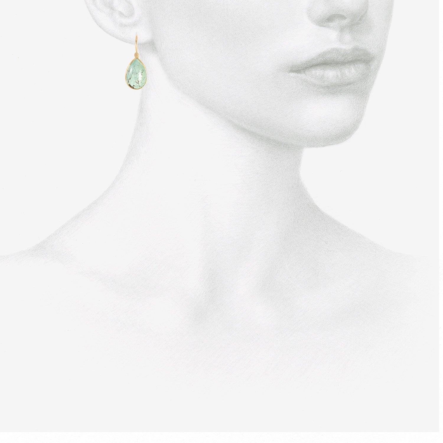 LOLA BROOKS 18K & PEAR-SHAPED TIBETAN TURQUOISE DROP EARRINGS, 8.63CT