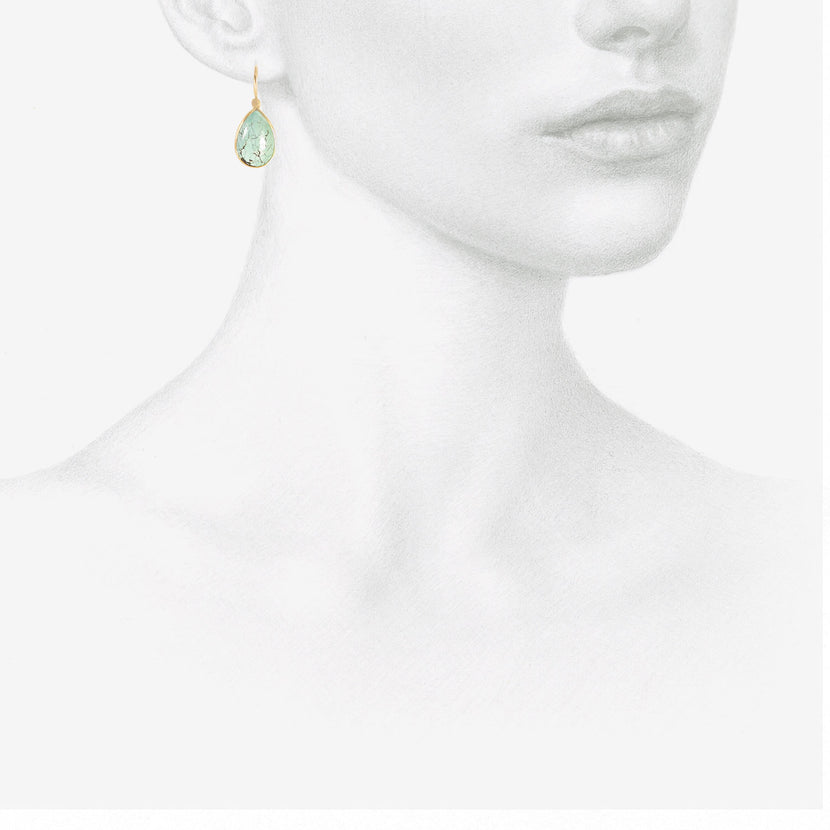 LOLA BROOKS 18K & PEAR-SHAPED TIBETAN TURQUOISE DROP EARRINGS, 8.63CT