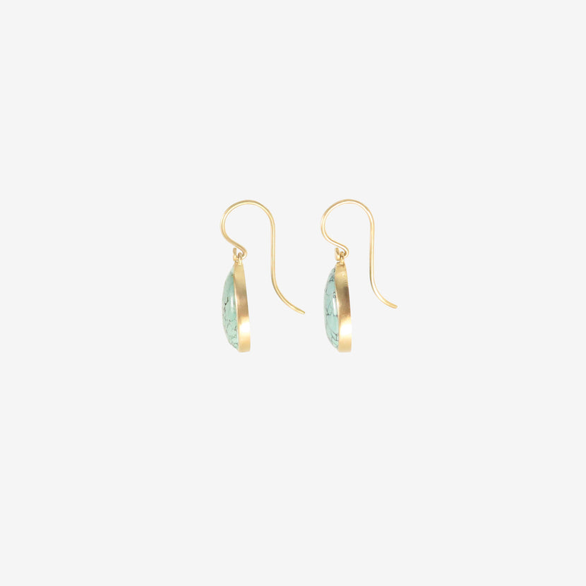 LOLA BROOKS 18K & PEAR-SHAPED TIBETAN TURQUOISE DROP EARRINGS, 8.63CT