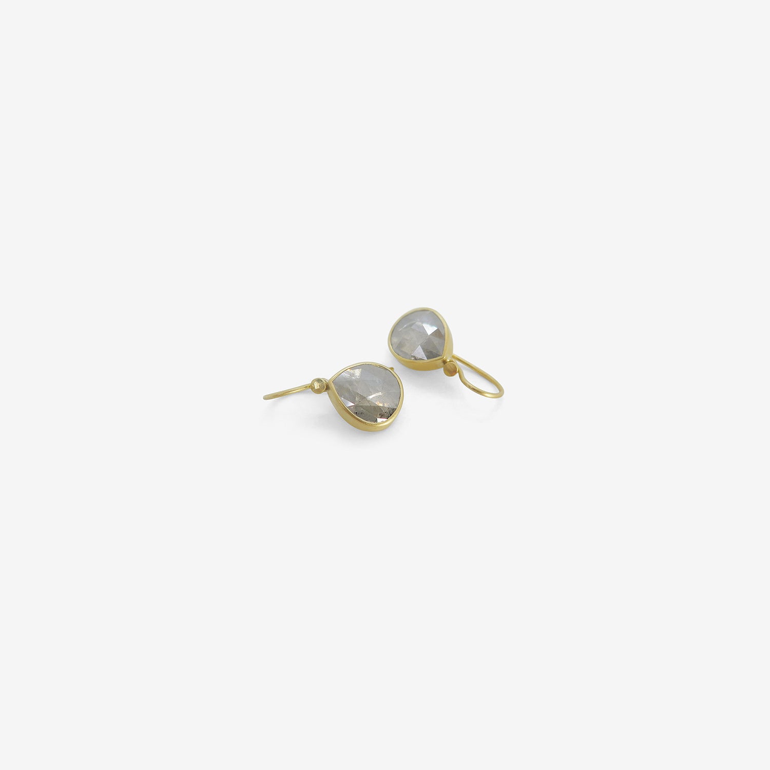 LOLA BROOKS 18K & PEAR-SHAPED DOVE GREY DIAMOND DROP EARRINGS, 3.98CT