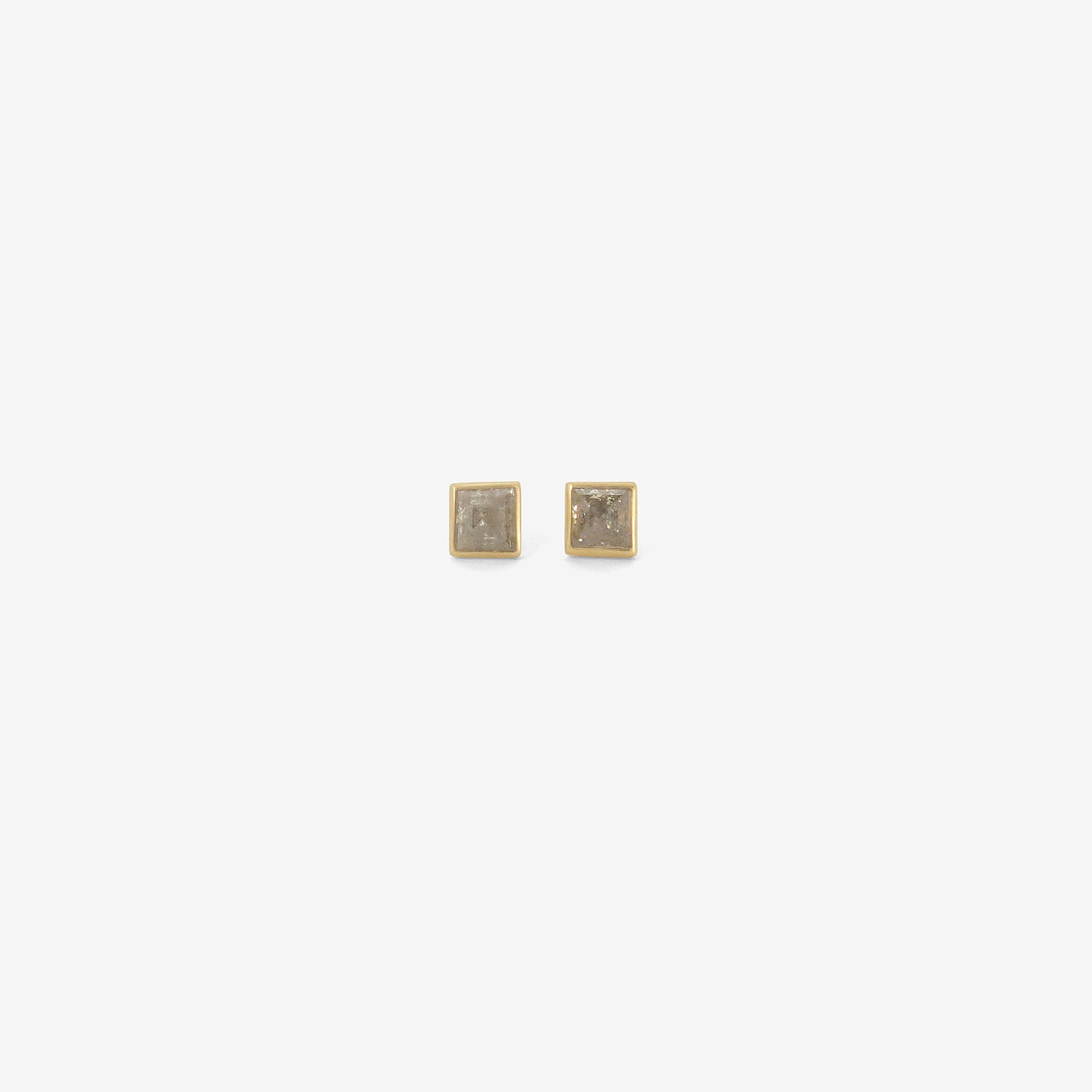 LOLA BROOKS 18K & PEPPERY SQUARE DIAMOND STUDS, 2.3CT