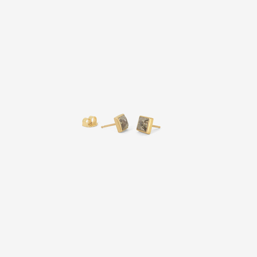 LOLA BROOKS 18K & PEPPERY SQUARE DIAMOND STUDS, 2.3CT