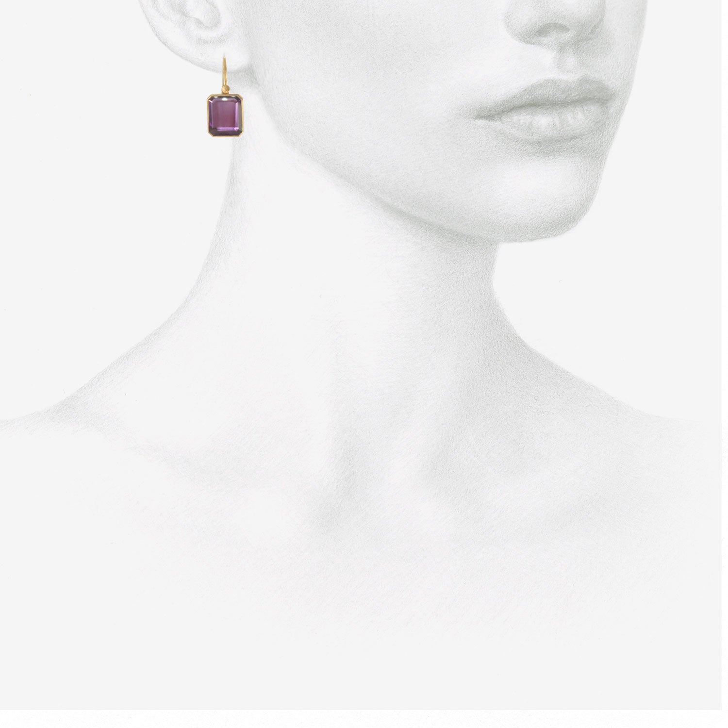 LOLA BROOKS 18K & PORTRAIT-CUT AMETHYST DROP EARRINGS, 5.97CT