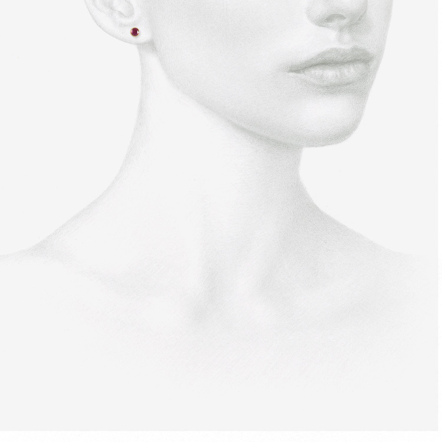 LOLA BROOKS 18K & ROUND MADAGASCAR RUBY STUDS, 1CT