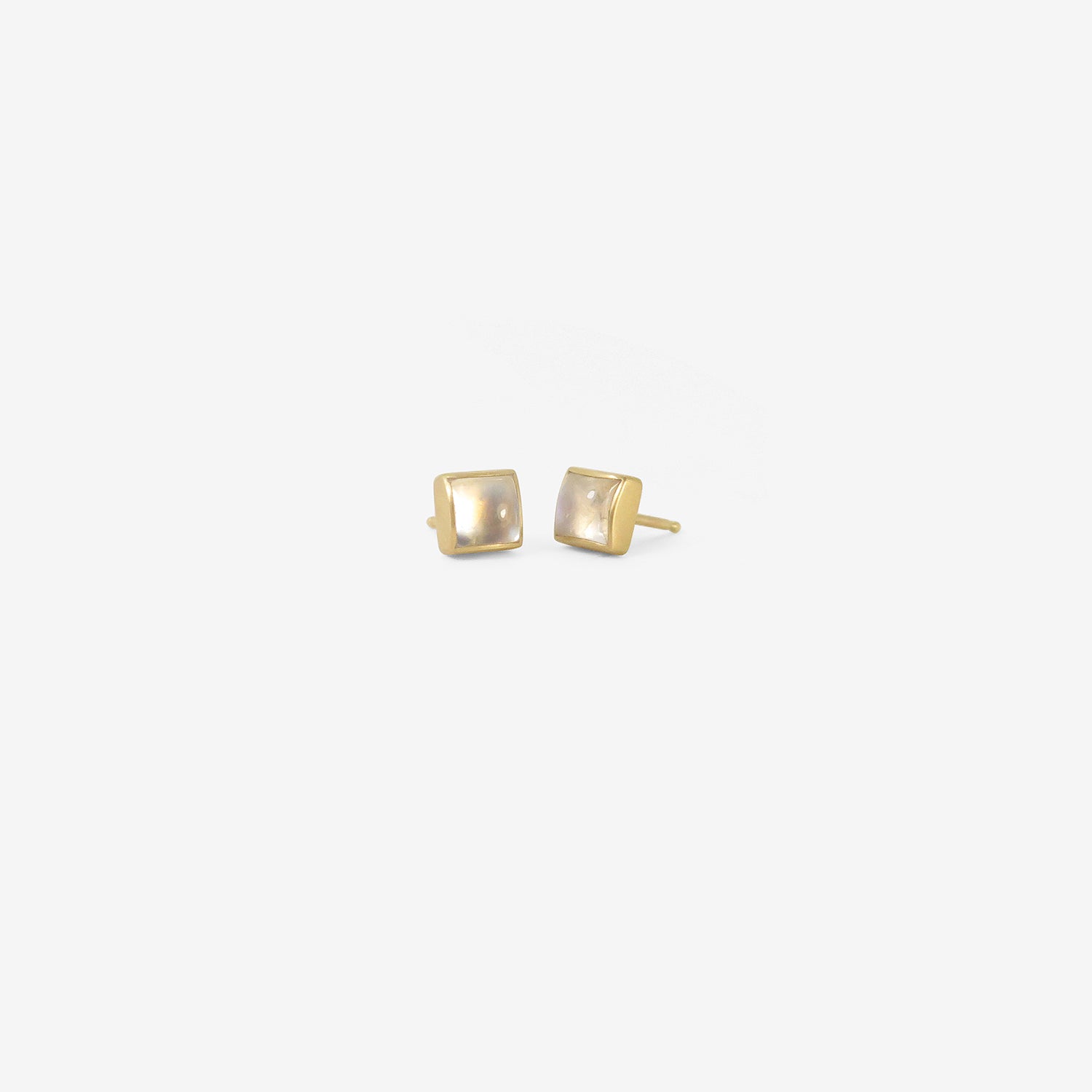 LOLA BROOKS 18K & SQUARE CABOCHON MOONSTONE STUDS, 1.77CT
