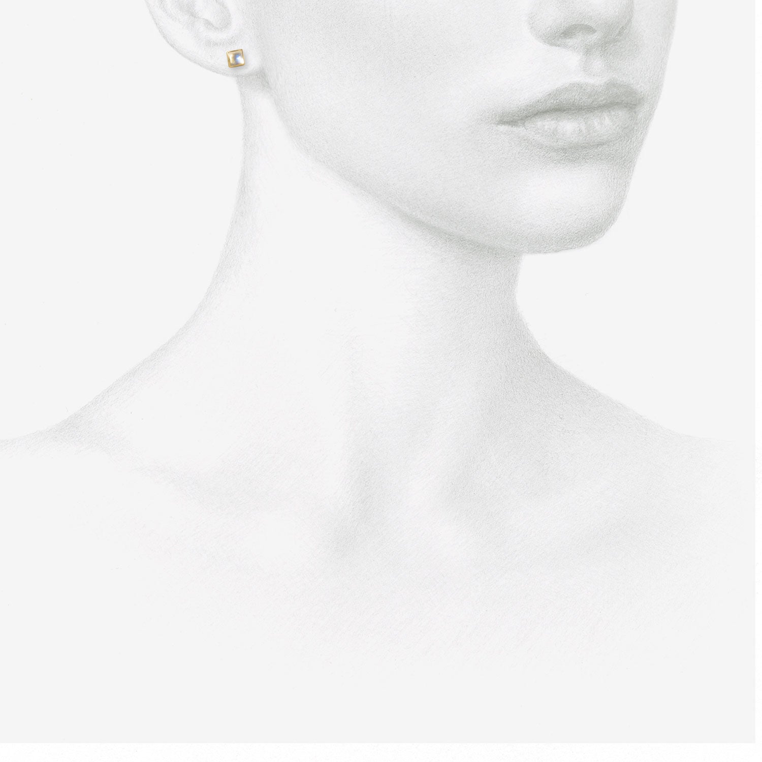 LOLA BROOKS 18K & SQUARE CABOCHON MOONSTONE STUDS, 1.77CT