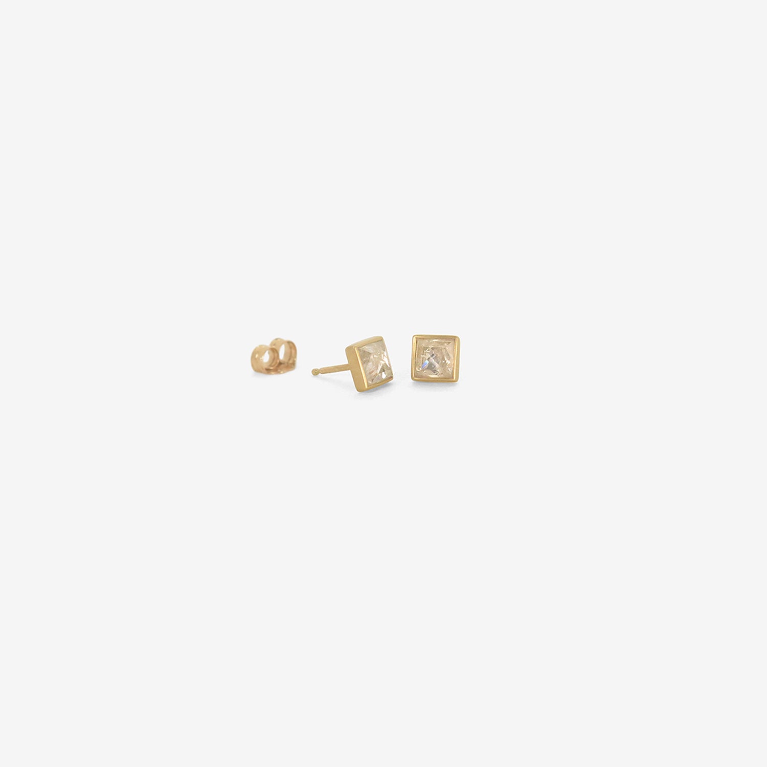 LOLA BROOKS 18K & SQUARE ICY DIAMOND STUDS, 1.81CT